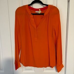 Banana Republic orange long sleeve Viscose blouse- medium